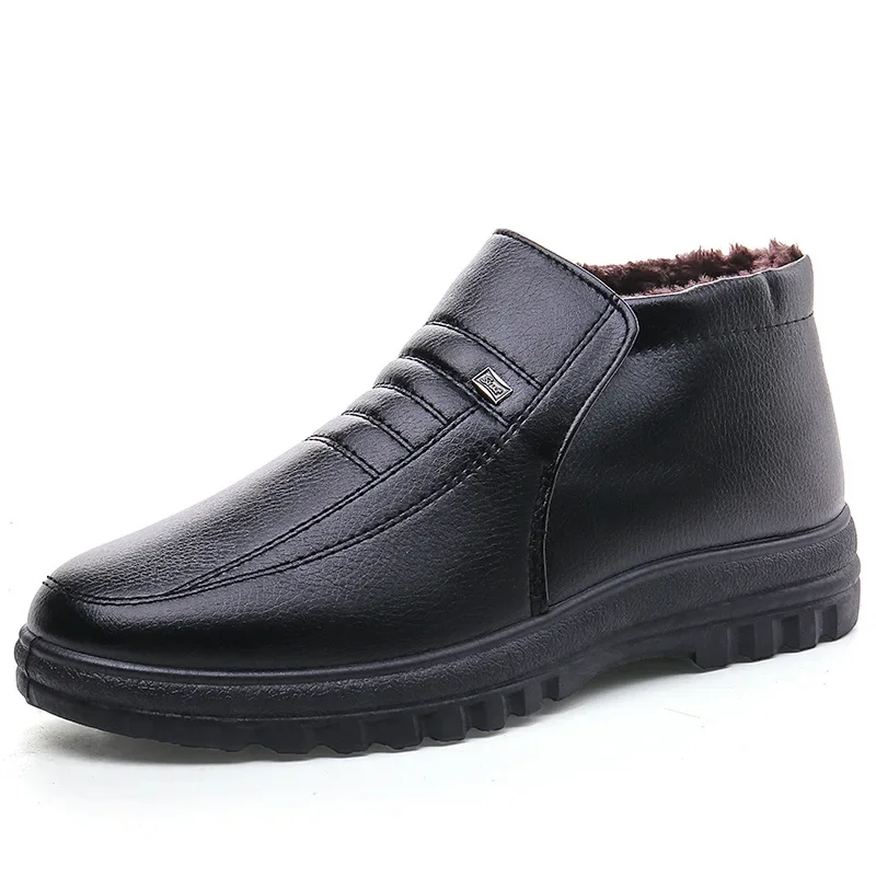 Men'S Shoes Dress Casual - メンズカジュアルレザーシューズ,ラージサイズ,ウォーム,コットン,ハイトップ,快適,足首,仕事,冬