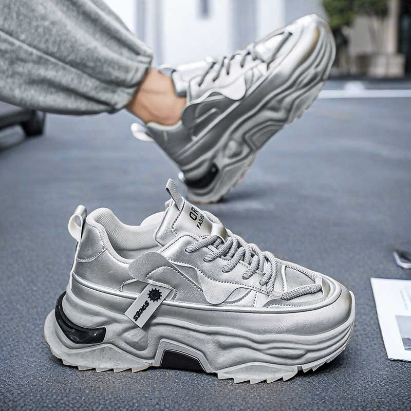 Men Shoes Runners - ブラック プラットフォーム テニス メンズ スポーツ ウーブン