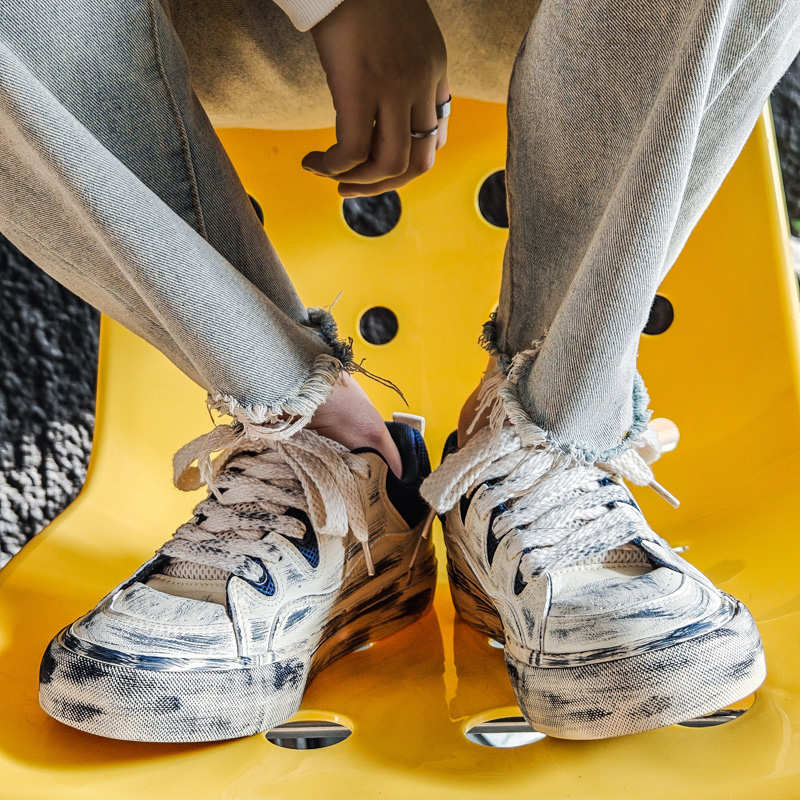 Men Shoes Runners - キーハイト PUレザー ホワイト メンズ カジュアルスニーカー ローファー
