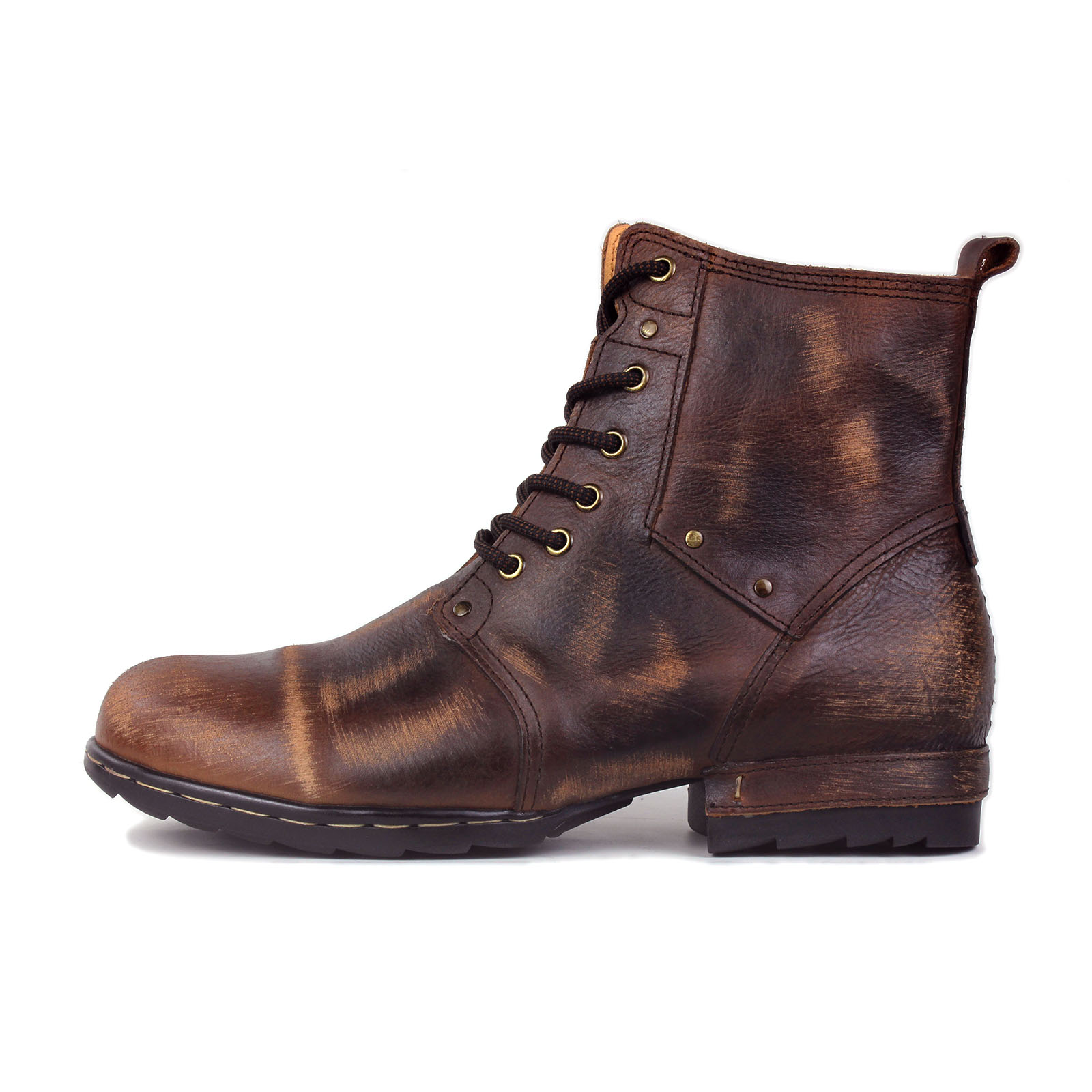 Men'S Shoes Zone - 本革メンズシューズ手作りアンクルブーツスーパースターブーツクラシックアウトドアウィンターシューズメンズブーツレトロブラウン OS-6015-6