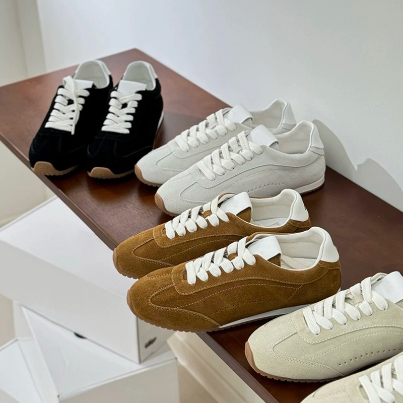 Men Shoes Sneakers - ユニセックスレディースカジュアルシューズ本革スエードスニーカーメンズレースアップウォーキングシューズホワイトシューズスタイルデザイナーレディースシューズ