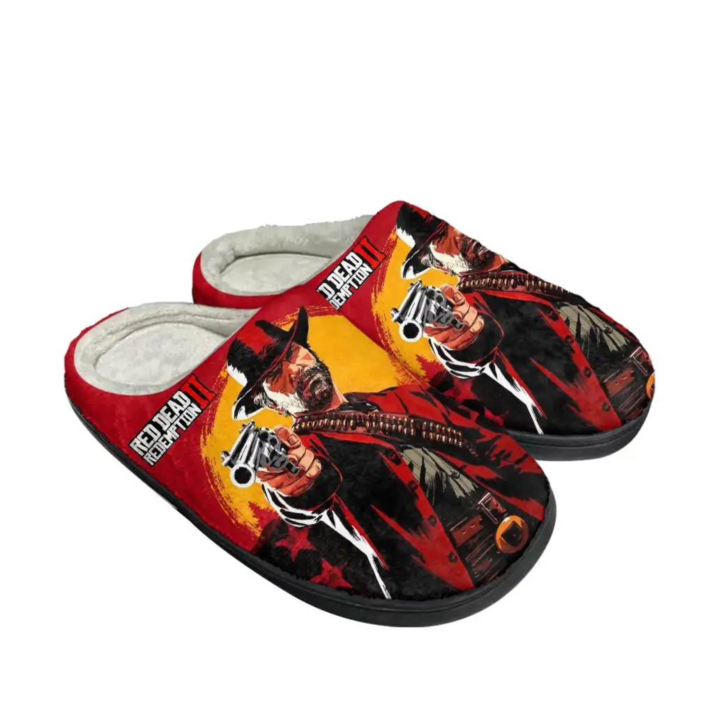 Men Shoes Winter - レッドデッドリデンプション 2 ホーム綿スリッパメンズレディースぬいぐるみ寝室カジュアル保温靴サーマルスリッパカスタマイズされた DIY 靴