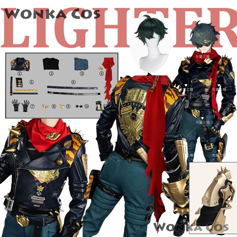 Men'S Shoes Zone - ZENLESS-男性用ゼロコスチューム,完全なコスプレ衣装,PUレザーコート,かつら,靴,ハロウィーン,ゲーム