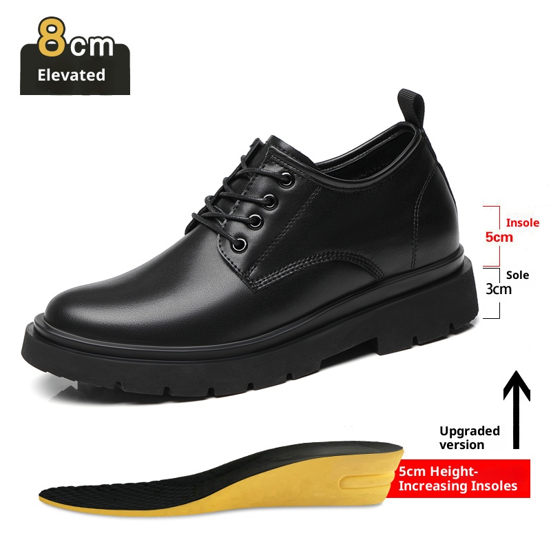 Men'S Shoes Dress Casual - 3CM/6CM/8CM 身長増加靴男性牛革ビジネスカジュアルドレスシューズ通気性目に見えないエレベーター通勤オックスフォード