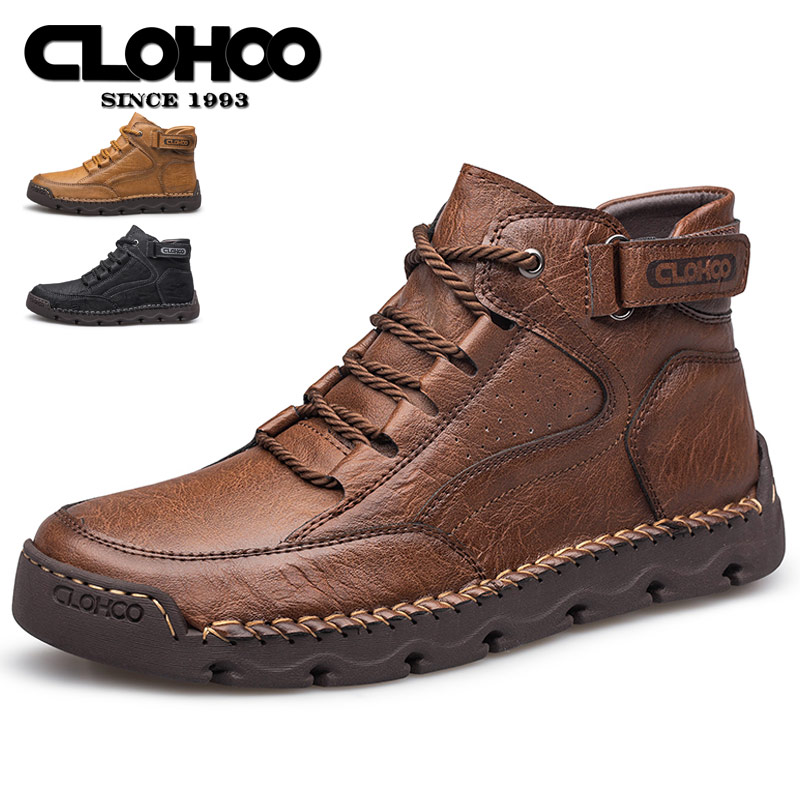 Men Shoes Marks - CLOHOO手縫いメンズシューズ、カジュアルスポーツシューズ、暖かい人工フリース裏地、柔らかい靴底、快適で通気性があり、日常使いに最適