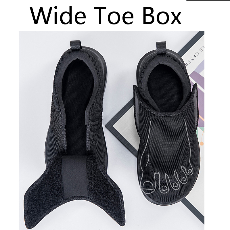 Men'S Shoes Diabetic - ビッグサイズメンズワイドフィット整形外科糖尿病スニーカー、完全開口ウォーキングシューズ、浮腫、腫れ足首、外反母趾、糖尿病足ケア用