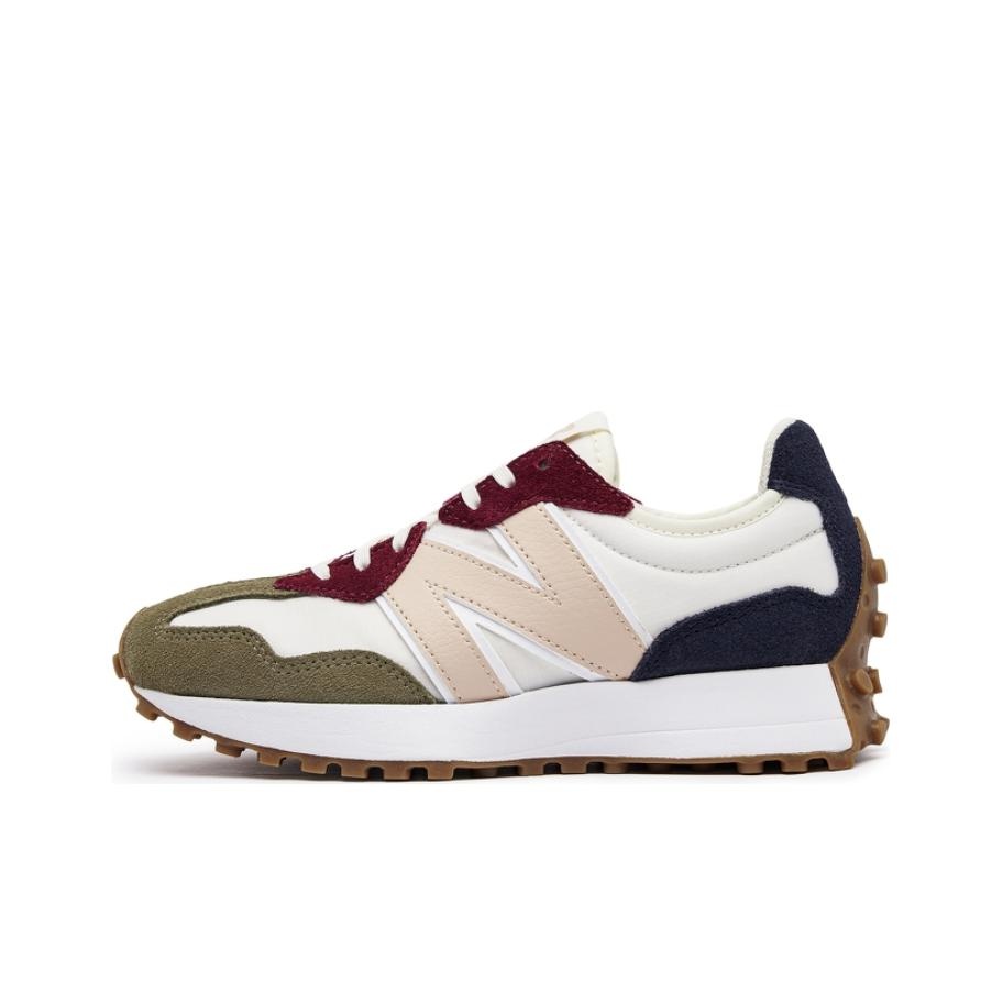 Men'S Shoes Green And White - ニューバランス NB 327 テキスタイル、レザー 耐摩耗性 ロートップ