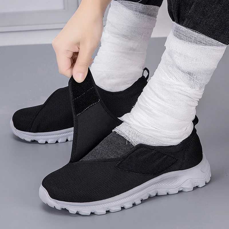 Men'S Shoes Diabetic - メンズ整形外科ワイドフィートウォーキングシューズ、糖尿病性腫れ足用、調節可能なストラップ、柔らかい生地のアッパースニーカー、女性、ユニセックス
