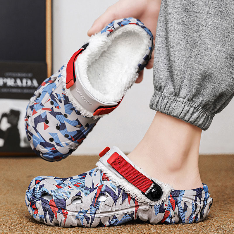 新しいメンズスリッパ 冬用 軽量EVA メンズクロッグ ファ - Men Shoes Runners のレビューと価格