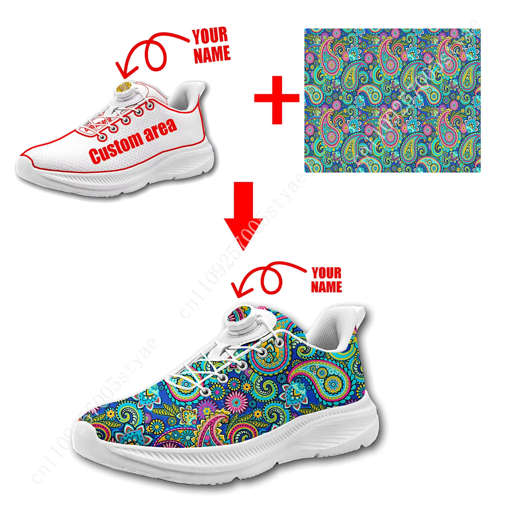 ボヘミアンマンダラ花柄カスタムウォーキングシューズ男性女性回 - Men Shoes Sneakers のレビューと価格