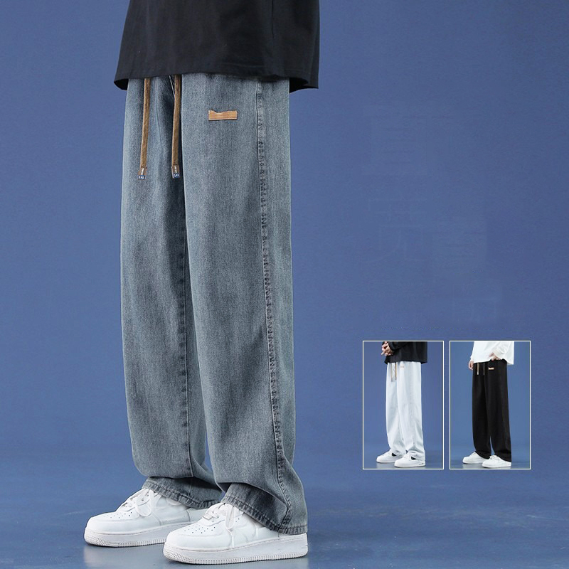 メンズライオセル生地バギージーンズ、ソフトドレープ、カジュア - Men'S Shoes With Jeans のレビューと価格