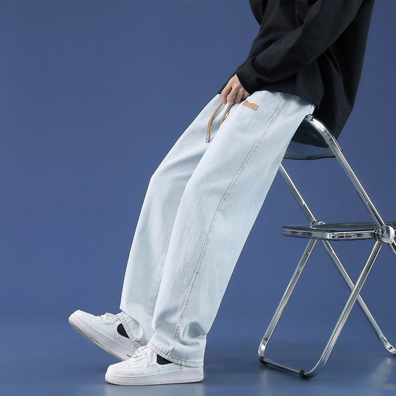 メンズライオセル生地バギージーンズ、ソフトドレープ、カジュア - Men'S Shoes With Jeans のレビューと価格