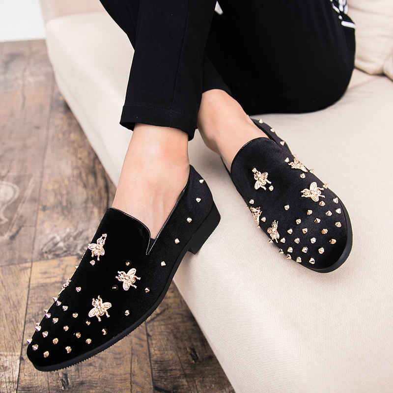 リベットメンズドレスシューズ赤黒男性ローファーシューズ高級デ - Men Shoes Official のレビューと価格