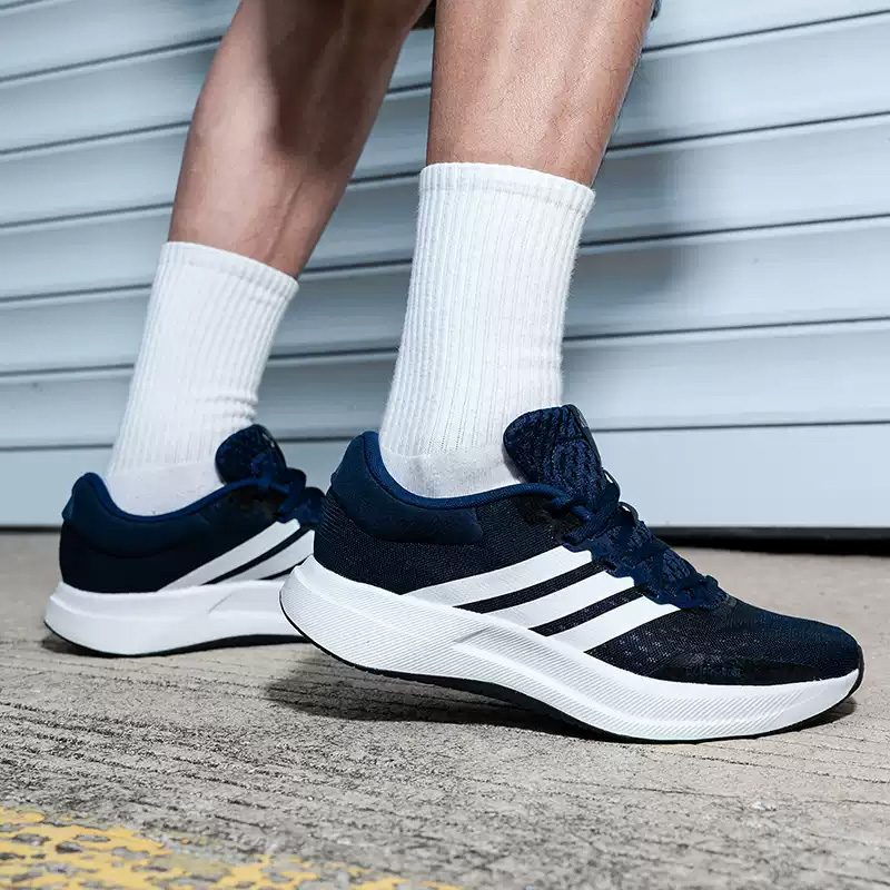 アディダス ダークブルー ホワイト メッシュ メンズ ランニ - Men'S Shoes Half Cut のレビューと価格