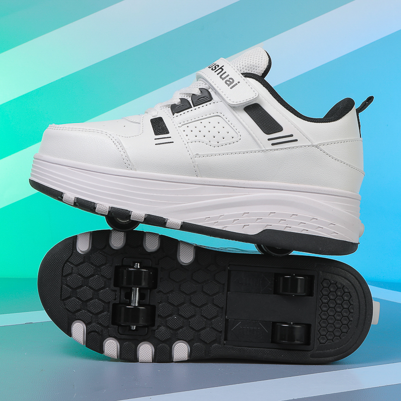 子供用4輪ローラーシューズ、格納式の車輪が付いたスニーカー。 - Men Shoes Sneakers のレビューと価格
