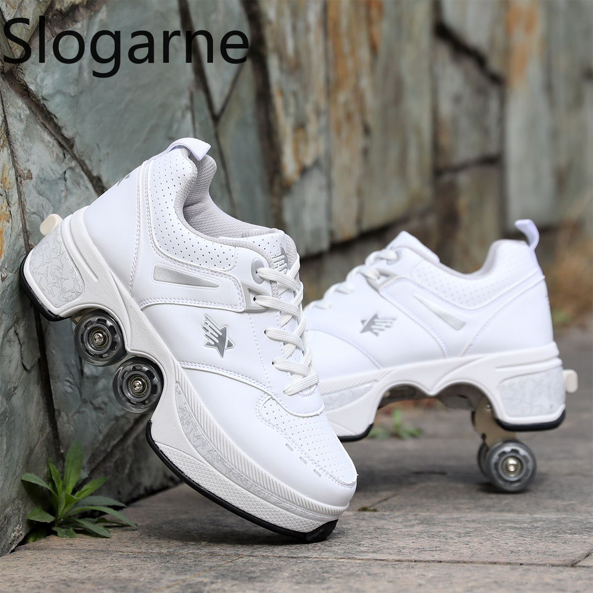 女性用4輪変形ローラースケートシューズ、男性用カジュアルスポ - Men Shoes Sneakers のレビューと価格