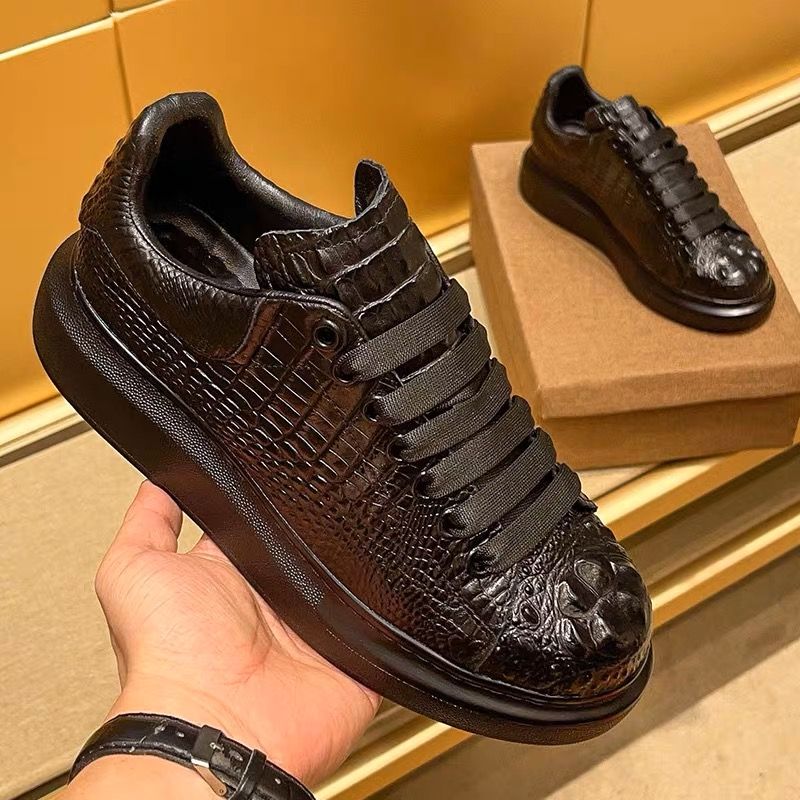2025年夏 クロコダイル柄 ブラック メンズ 通気性 ラン - Men Shoes Runners のレビューと価格