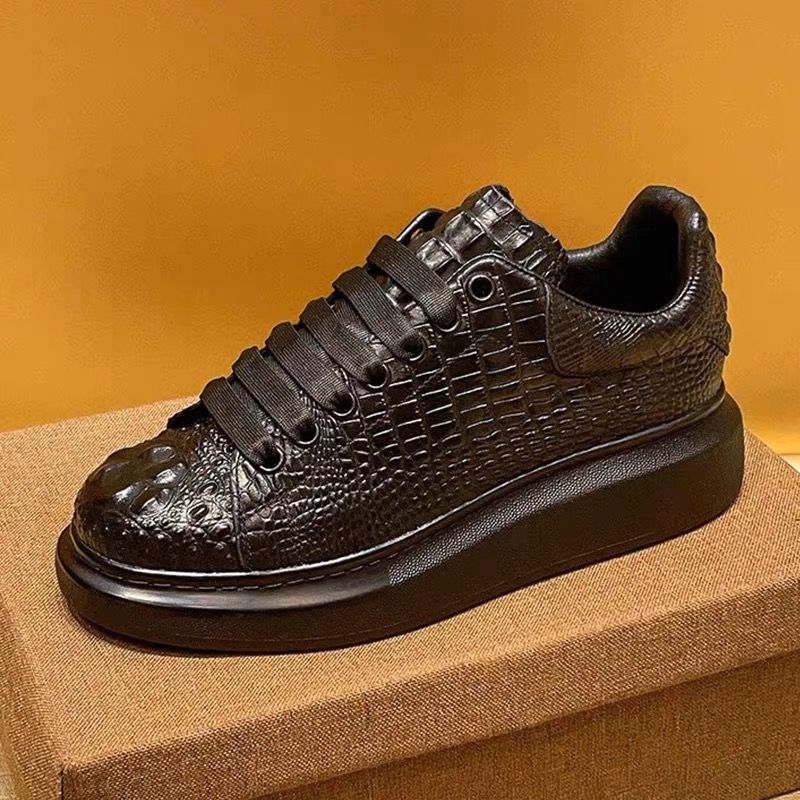 2025年夏 クロコダイル柄 ブラック メンズ 通気性 ラン - Men Shoes Runners のレビューと価格