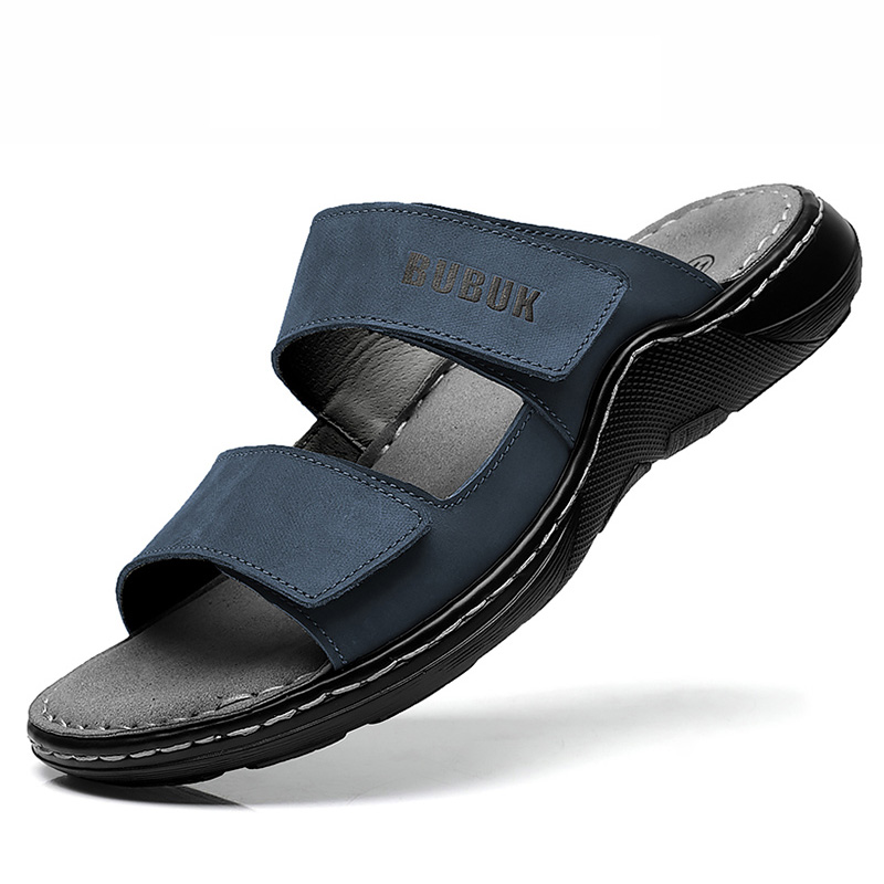 第一層牛革メンズスポーツサンダル、オープントゥアウトドア滑り - Men Shoes Marks のレビューと価格
