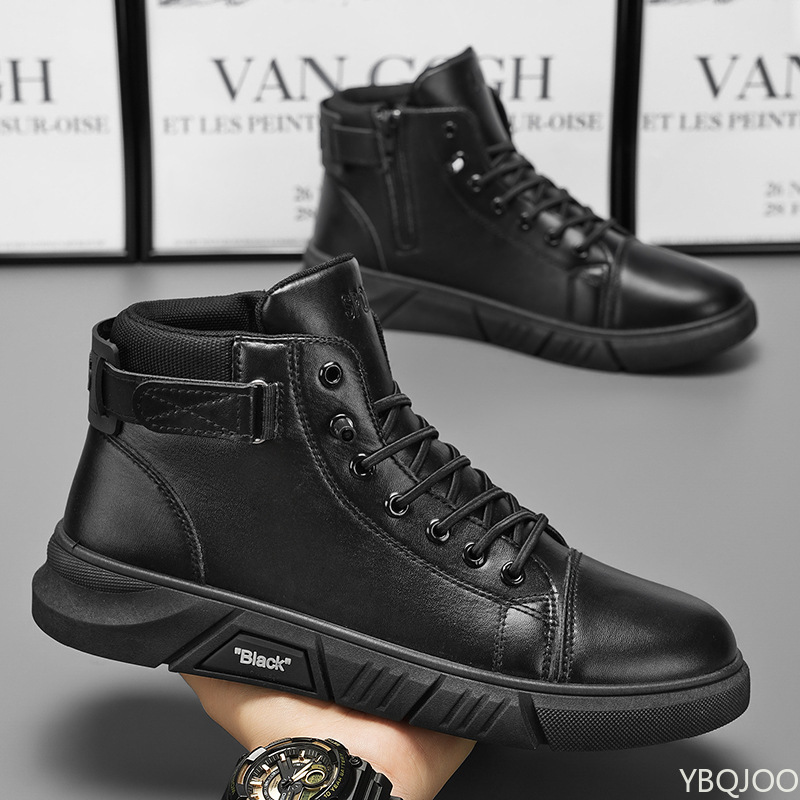 新しい春と秋のシンプルで快適なハイカットメンズシューズ、カジ - Men'S Shoes Dress Casual のレビューと価格