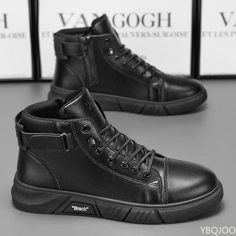 新しい春と秋のシンプルで快適なハイカットメンズシューズ、カジ - Men'S Shoes Dress Casual のレビューと価格