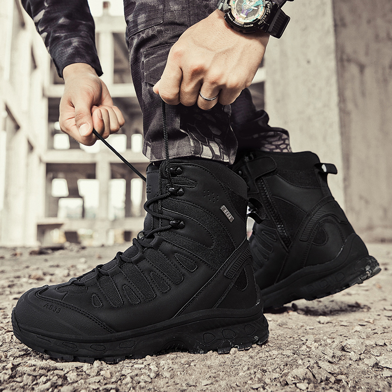 新しい男性の戦術的なブーツ軍事ブランド狩猟ハイキング靴足首防 - Men Shoes Brands のレビューと価格