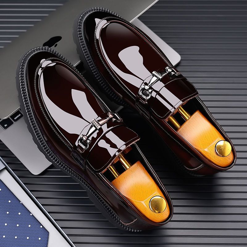 メンズ本革パテントレザーオックスフォードシューズ、ラウンドト - Men Shoes Official のレビューと価格