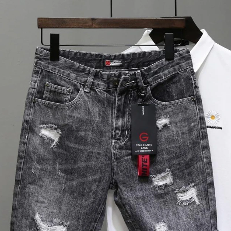 メンズデニムショーツ,黒とグレーのデニムパンツ,伸縮性,ジッ - Men'S Shoes With Jeans のレビューと価格