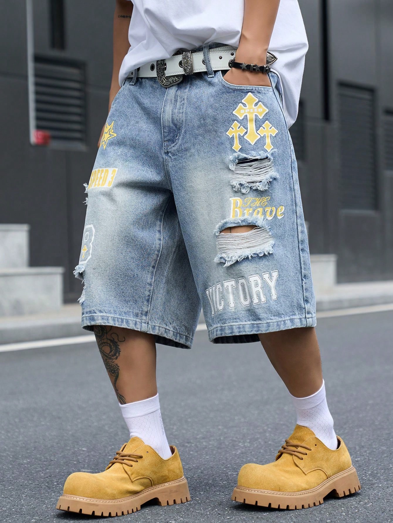 メンズ ルーズフィット デニム バミューダ ショーツ、ヴィン - Men'S Shoes With Jeans のレビューと価格