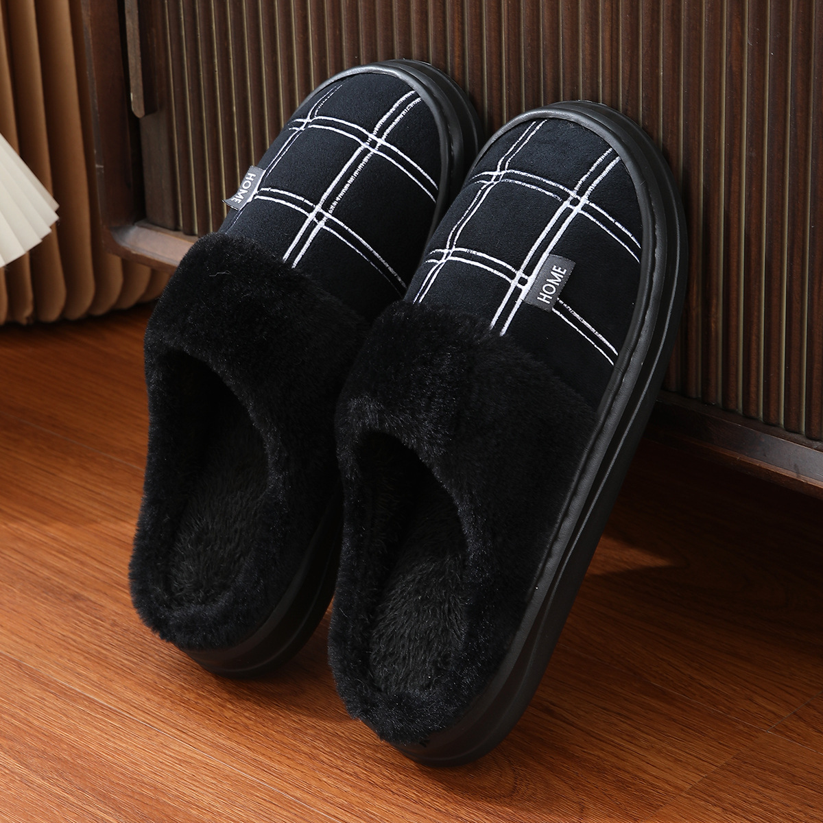 EVA ハウススリッパ男性用チェック柄暖かいソフト快適な滑り - Men Shoes Xxl のレビューと価格